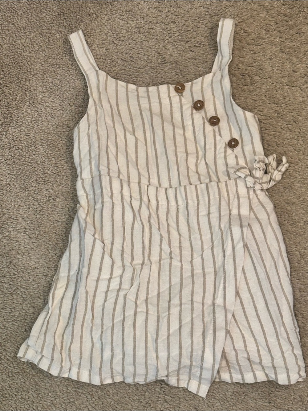 Haute Hippie Cream and Tan Striped Kids Romper